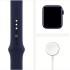 Apple Watch - Series 6 - Blue aluminum case with Navy Blue sport band strap (GPS) 44MM